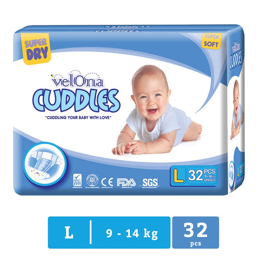 Velona Cuddles - Large Baby Diapers - 32 Pc Pack - Nesh Kids Store