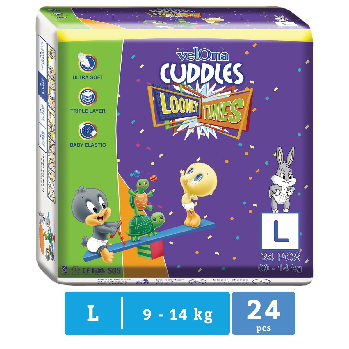 Velona Cuddles - Large - Looney Tunes - 24 Pc Pack - Nesh Kids Store