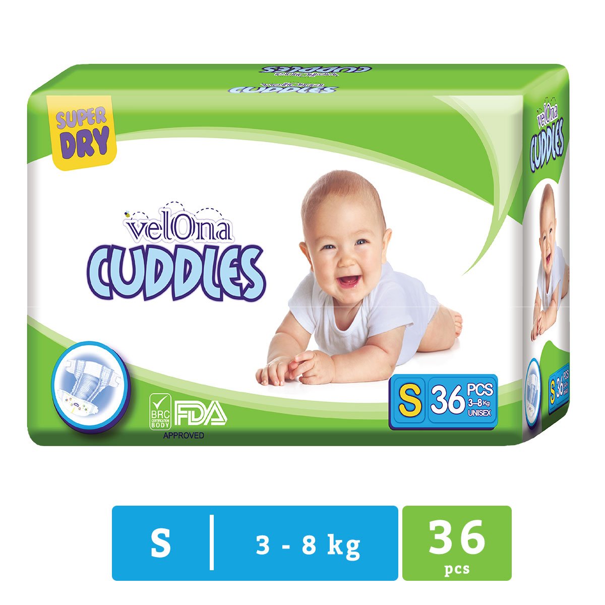 Velona Cuddles - Small Baby Diapers - 36 Pc Pack - Nesh Kids Store