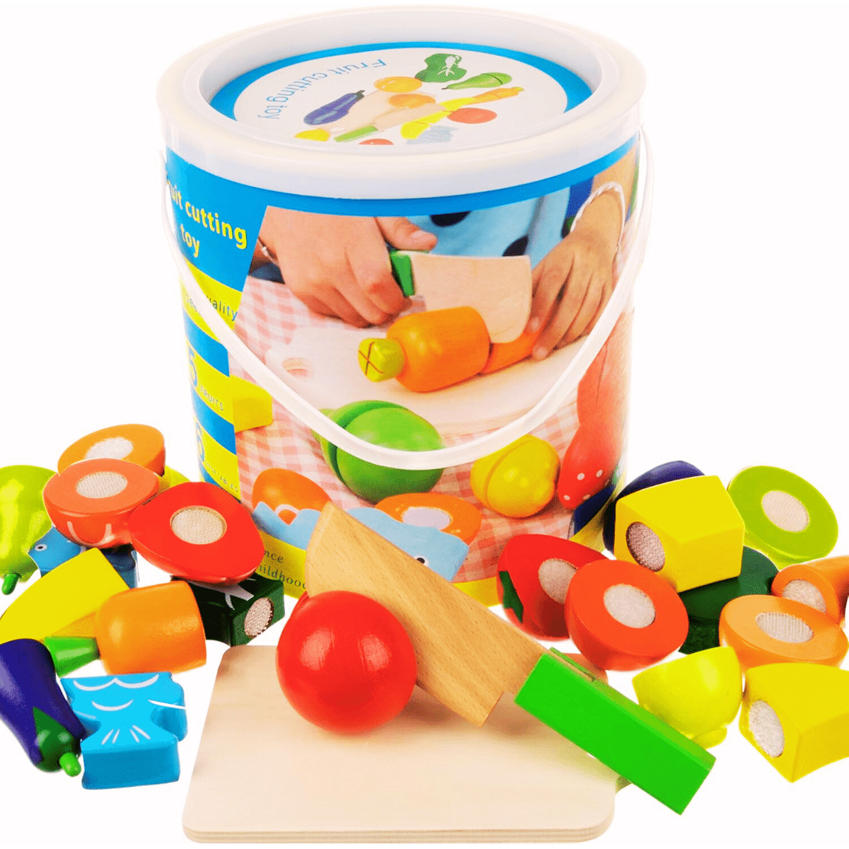 Wooden Kitchen Toy Cutting Food Set (Ages 2+) - Nesh Kids Store