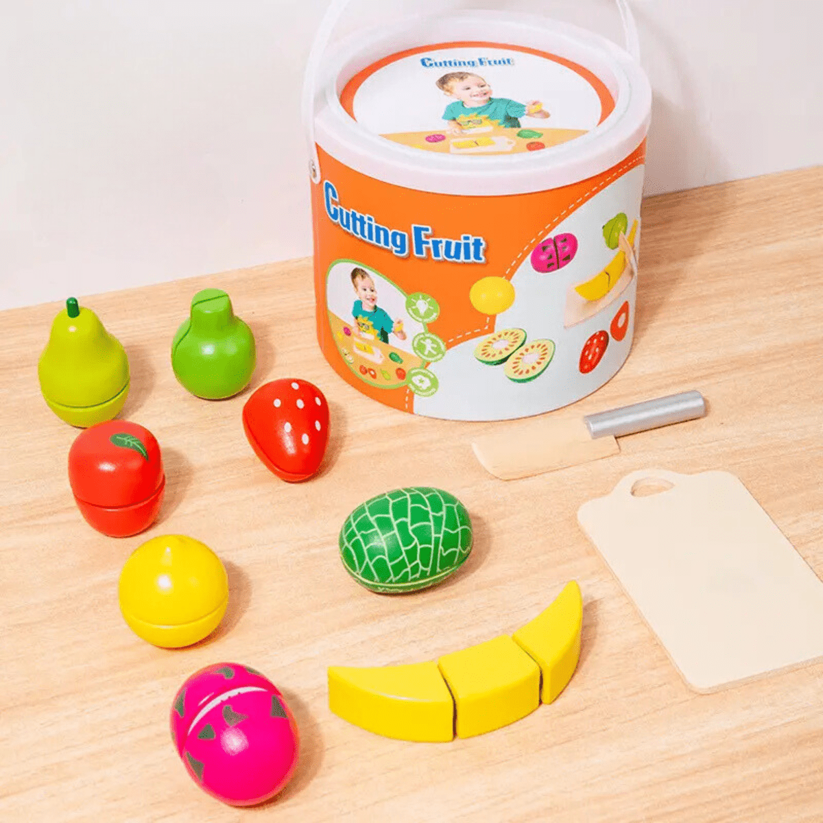 Wooden Kitchen Toy Cutting Fruit Set (Ages 2+) - Nesh Kids Store