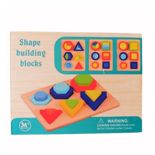 Wooden Shape Building Blocks (3+) - Nesh Kids Store